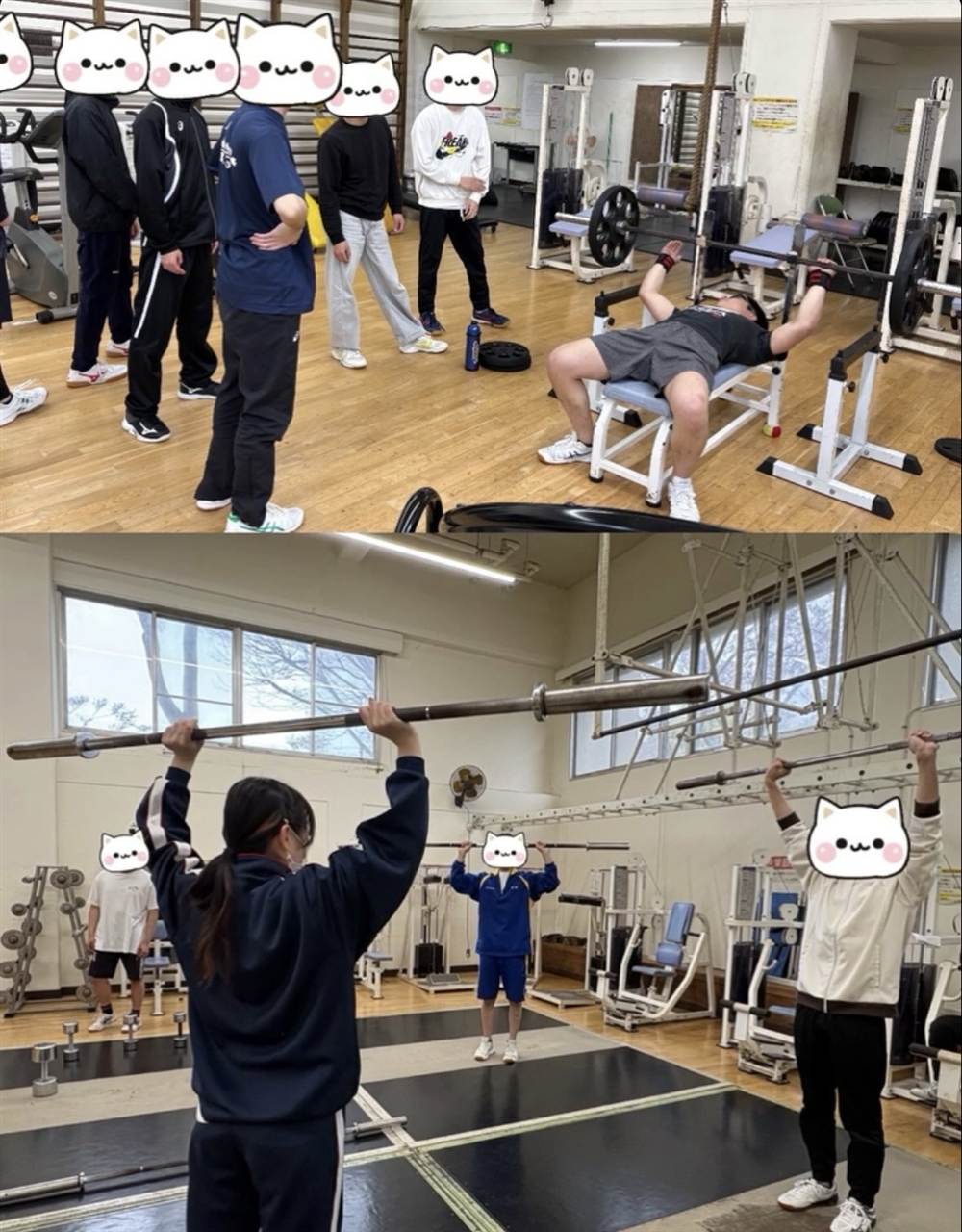 トレーニングセンターでのバーベル練習